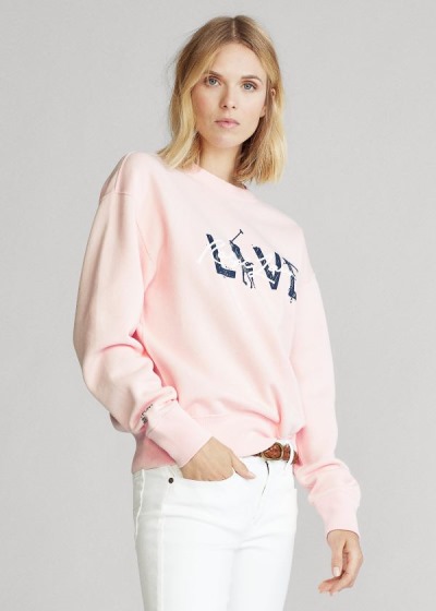 Women's Ralph Lauren Pink Pony Fleece Sweatshirt | 864359XTE